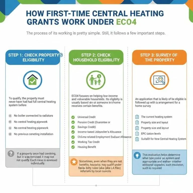 First-Time Central Heating Grants Work Under ECO4