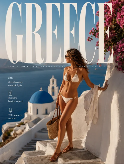 Greece Has Quietly Overtaken Spain As Britain's Summer Destination. The Swimwear Packed For It Looks Different Too.