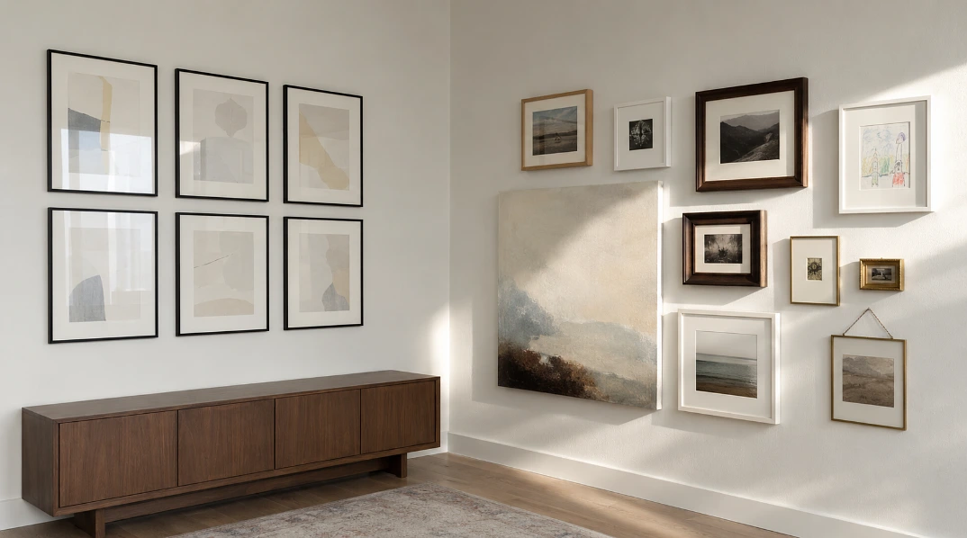 Both of these are gallery walls. Only one of them could have been bought in an afternoon