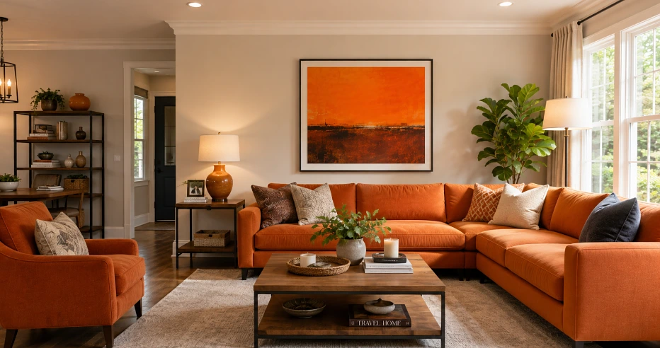 orange wall art