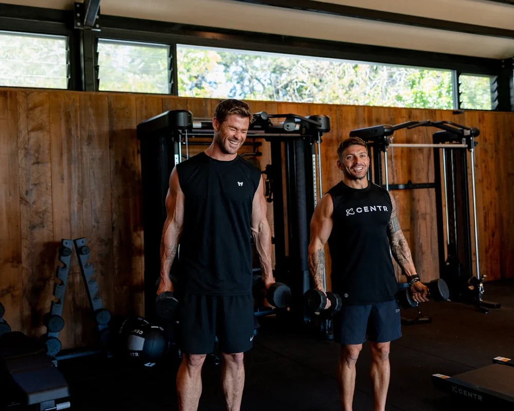 Chris Hemsworth with His Trainer