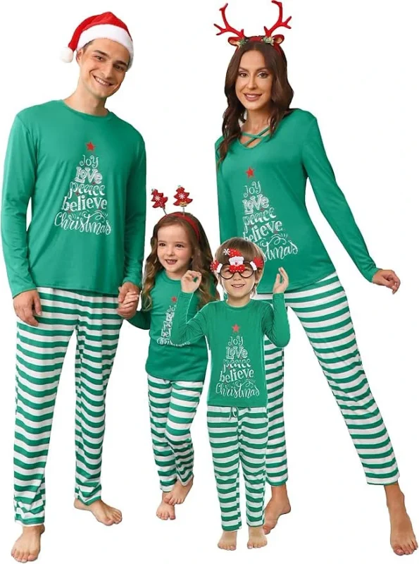 Green Word Tree Top With Striped Bottoms