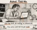 Hand-drawn sketch of a tired man slumped at a laptop late at night after a one-line refusal