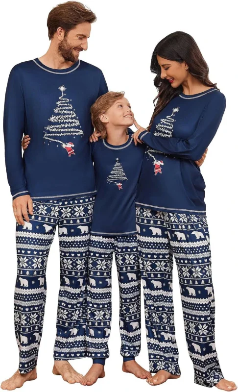Navy Christmas Tree Top With Fair Isle Bottoms